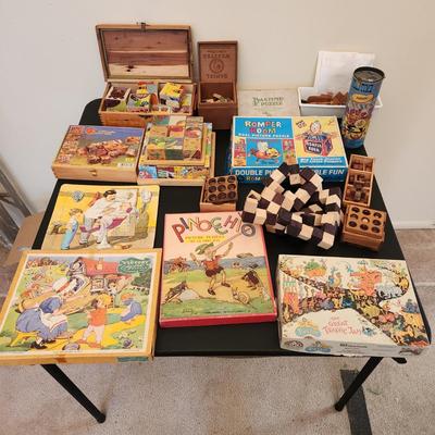 Games Puzzles lot Romper Room Wood Block Puzzles Victory Jig-saw