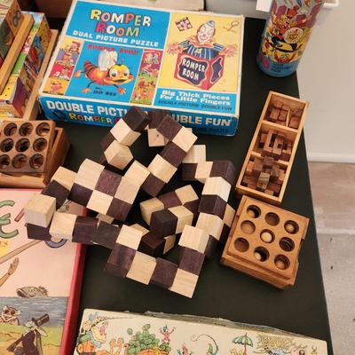 Games Puzzles lot Romper Room Wood Block Puzzles Victory Jig-saw
