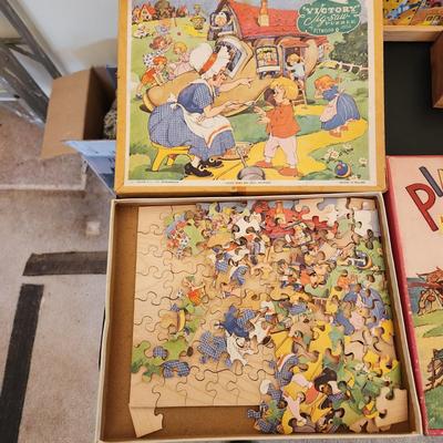 Games Puzzles lot Romper Room Wood Block Puzzles Victory Jig-saw