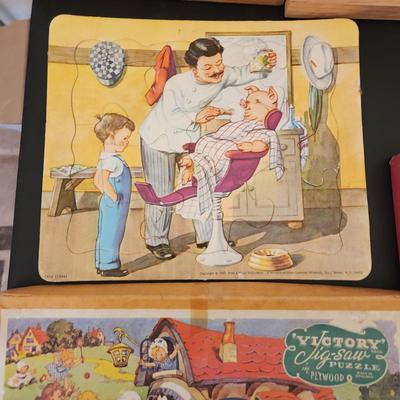 Games Puzzles lot Romper Room Wood Block Puzzles Victory Jig-saw