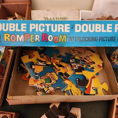 Games Puzzles lot Romper Room Wood Block Puzzles Victory Jig-saw
