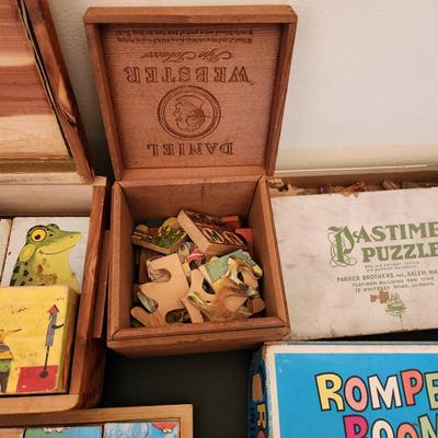 Games Puzzles lot Romper Room Wood Block Puzzles Victory Jig-saw