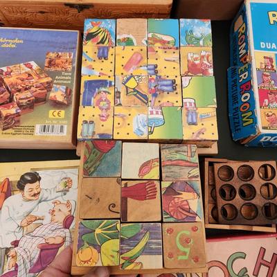 Games Puzzles lot Romper Room Wood Block Puzzles Victory Jig-saw