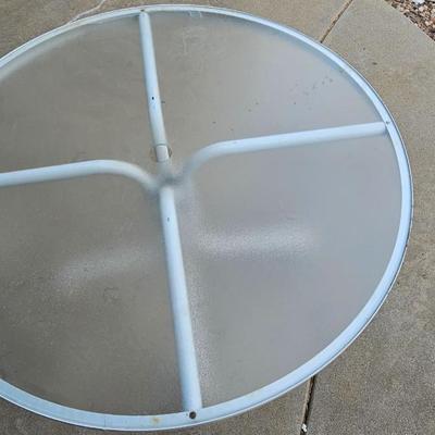 Outdoor patio table with 4 cushioned chairs