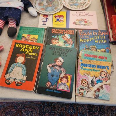 Raggedy Ann Dolls And Books Lot