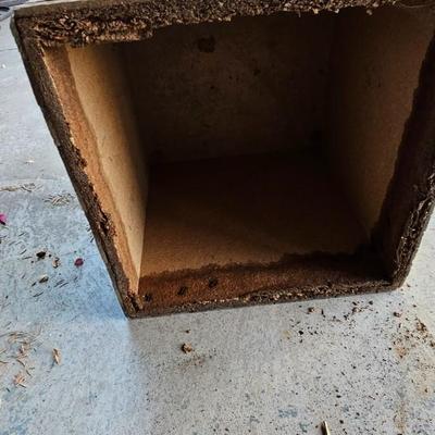 Two metal framed -Grey outdoor rocking chairs with wooden table