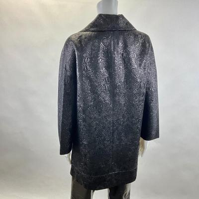 439 BADGLEY MISHKA Black/Dark Purple Metallic Long Jacket