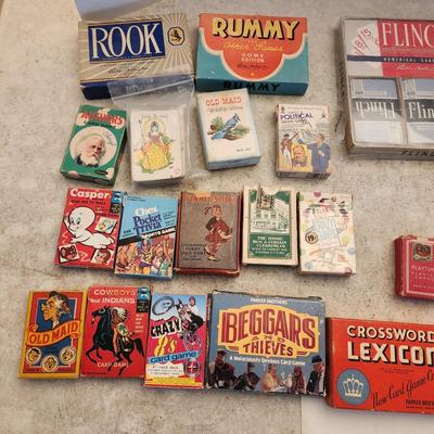 Playing Cards Games Lot Rook Rummy Flinch Casper OLD MAID Cowboy and Indians