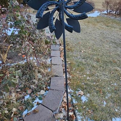 Tall Floral whirley gig / windmill