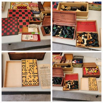 Checkers Chess Board Games Marblelike Dominoes