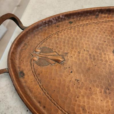 Vintage Roycroft Hammered Copper Serving Tray