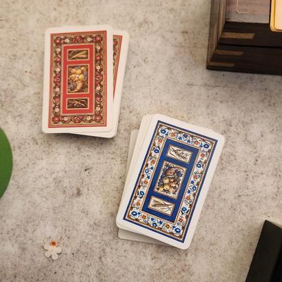 Lot of Playing Cards Kem Congress Wood Card Holder and Large Box
