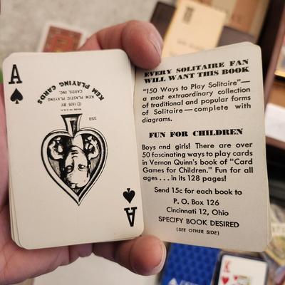 Lot of Playing Cards Kem Congress Wood Card Holder and Large Box