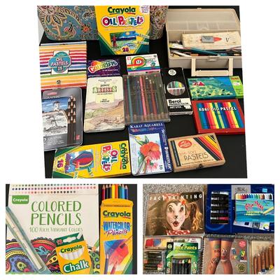 Huge Artist Lot - Oil Pastels, Colored Pencils, Watercolor Pencils, Chalk, Paint