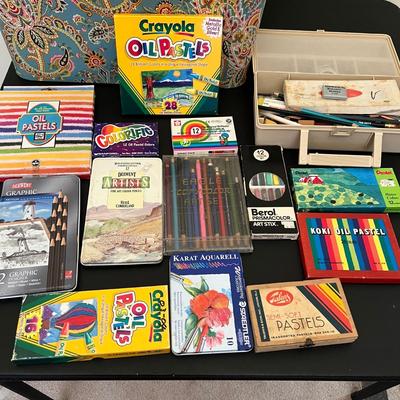 Huge Artist Lot - Oil Pastels, Colored Pencils, Watercolor Pencils, Chalk, Paint