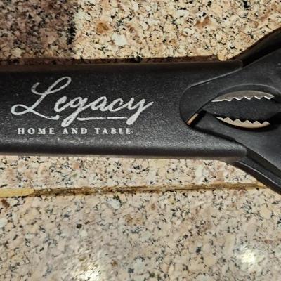 Glass serving plates, salt and pepper shakers, pampered chef food chopper, Knife set