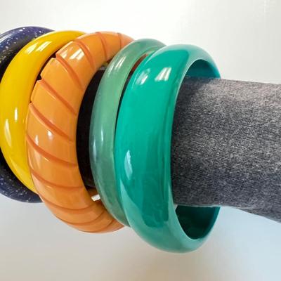 Vintage Bracelet Bangles Lot - Plastic, Bakelite