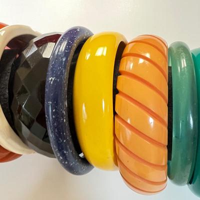Vintage Bracelet Bangles Lot - Plastic, Bakelite
