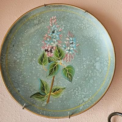 Tangle town fine art Flowers on the boulevard III, leaf wall art, flowered plate and framed bird wall art