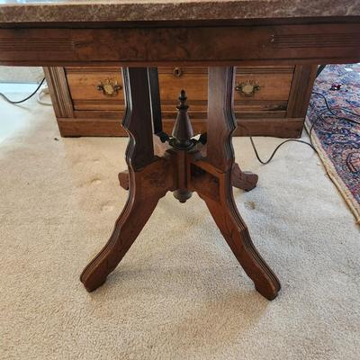 Marble Top Table 22x17x22