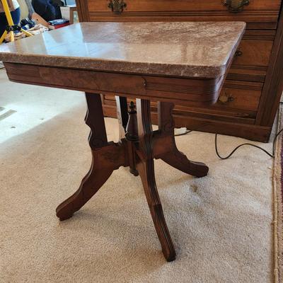 Marble Top Table 22x17x22