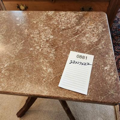 Marble Top Table 22x17x22