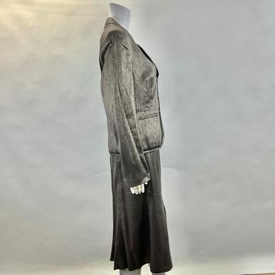 442 ST. EMILE Black/Gray Metallic Jacket and Skirt Size 10
