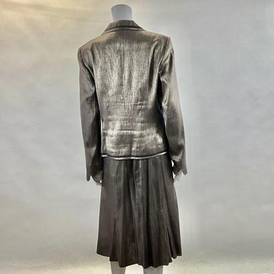 442 ST. EMILE Black/Gray Metallic Jacket and Skirt Size 10