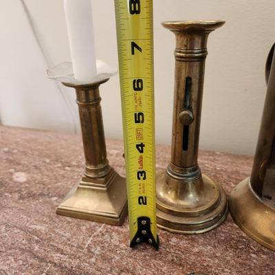 Lot of Candle Holders Vintage Battery Light, Antique Brass Incense burner