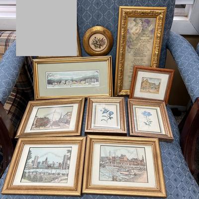 Lot Framed Vintage Art Prints