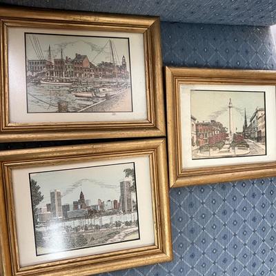 Lot Framed Vintage Art Prints