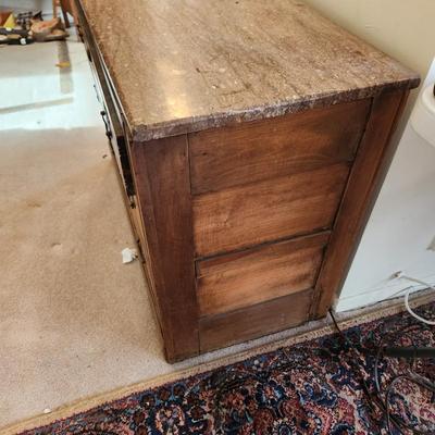 Marble Top Eastlake 3 Drawer Chest 39x18x28
