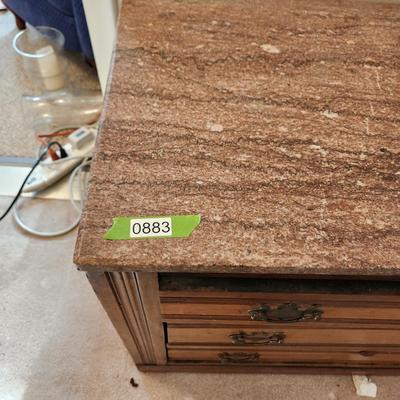 Marble Top Eastlake 3 Drawer Chest 39x18x28