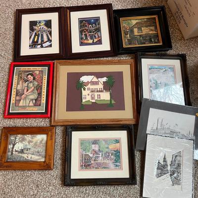10 Piece Mixed Art Prints Lot