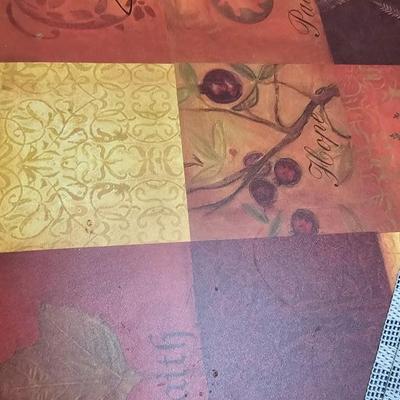 Large variety of rectangle tablecloths and placemats and furniture throws