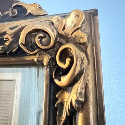 Vintage Hanging Framed Mirror 14"x27"