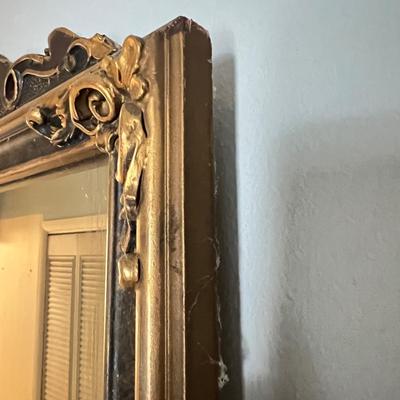 Vintage Hanging Framed Mirror 14"x27"