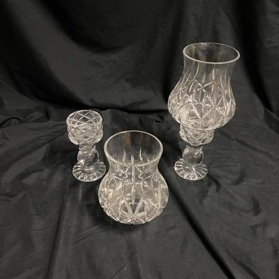Crystal Vases and Pair of Stemmed Candleholders (1020BL-BM)