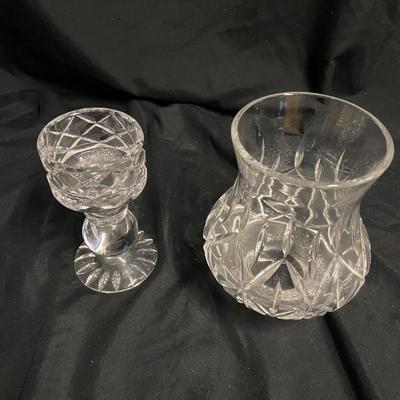 Crystal Vases and Pair of Stemmed Candleholders (1020BL-BM)