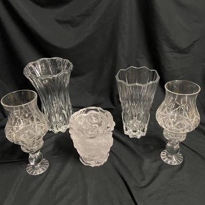 Crystal Vases and Pair of Stemmed Candleholders (1020BL-BM)