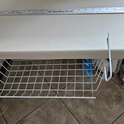 Office items and a folding table