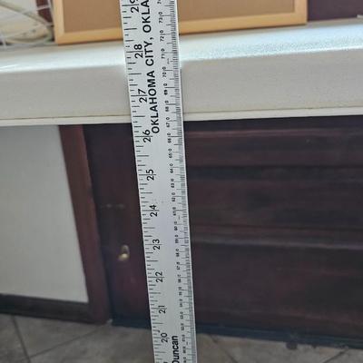 Office items and a folding table