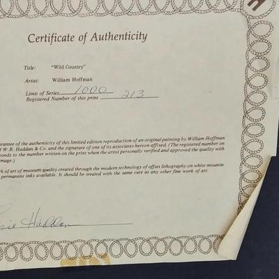 Wild country by William Hoffman with COA Limited edition print # 213/1000