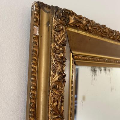 Large Vintage Gilded Framed Wall Mirror 33"x37"