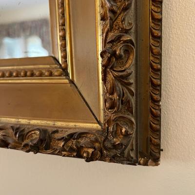 Large Vintage Gilded Framed Wall Mirror 33"x37"