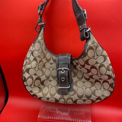 Coach Signature Hobo Shoulder Purse