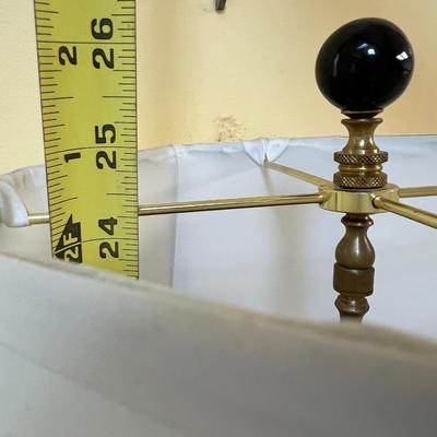 Antique Black Glass Brass Hardware Table Lamp