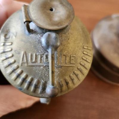 2 Vintage Lamps Autolite & SVEA 123 Brass Swedish Benzoline Petrol Essence Lamp