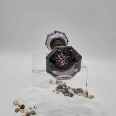 Purple glass double door knob
