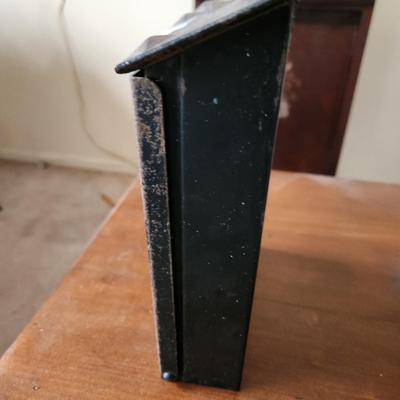 Vintage Cast Iron Black Metal Wall mount Letter Mail Box